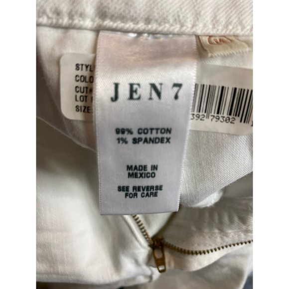 JEN7 By 7 For all Mankind Women's 14 Sculpting Enhancing Shorts White Denim NWT - Picture 7 of 8